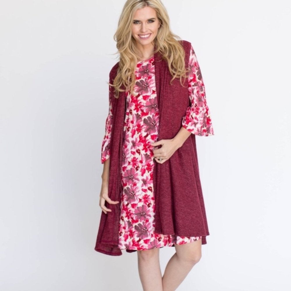 Agnes & Dora | Burgundy Red Cascade Vest L